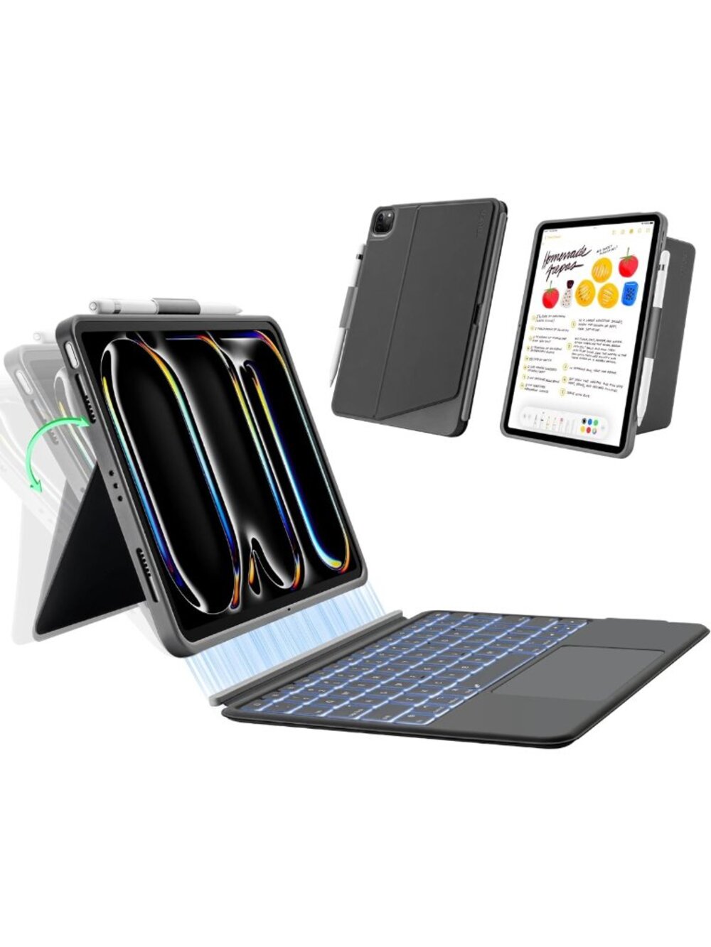 iPad Pro & Air 11 inch Keyboard Case - Slim, Lightweight, Multi-Gen